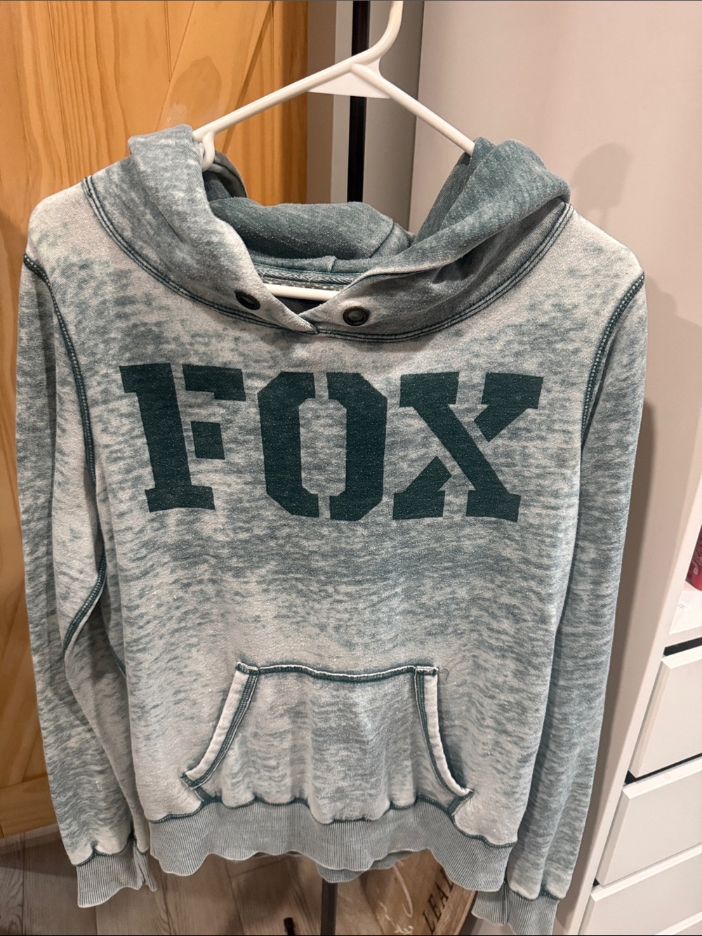 Fox Green & Cream Pullover Hoodie Sweatshirt
